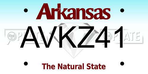 AVKZ41 Arkansas License Plate