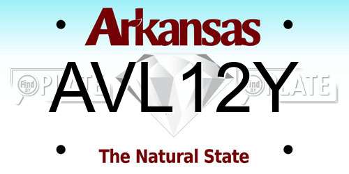 AVL12Y Arkansas License Plate