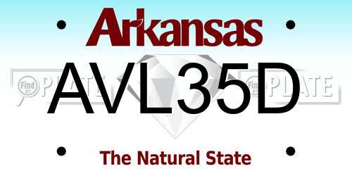 AVL35D Arkansas License Plate