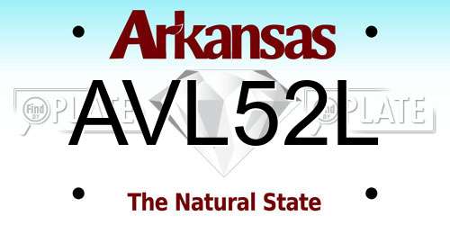 AVL52L Arkansas License Plate