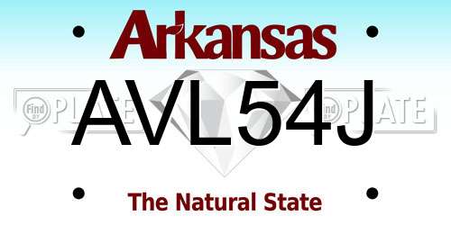 AVL54J Arkansas License Plate