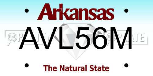 AVL56M Arkansas License Plate