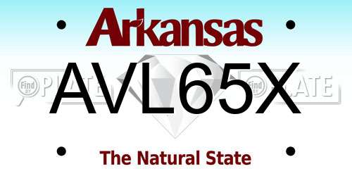 AVL65X Arkansas License Plate
