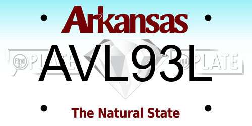AVL93L Arkansas License Plate