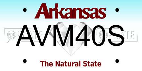 AVM40S Arkansas License Plate
