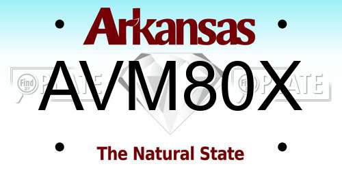 AVM80X Arkansas License Plate