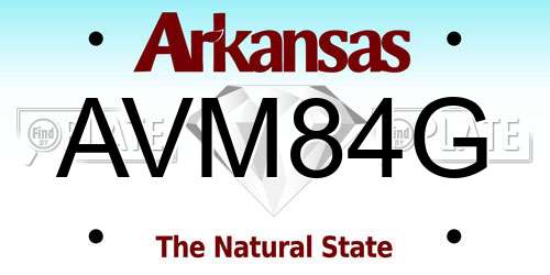 AVM84G Arkansas License Plate