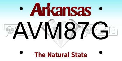 AVM87G Arkansas License Plate