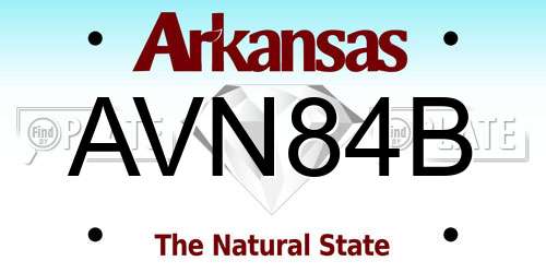 AVN84B Arkansas License Plate