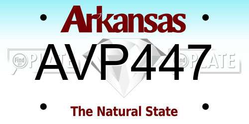 AVP447 Arkansas License Plate