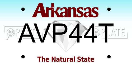 AVP44T Arkansas License Plate