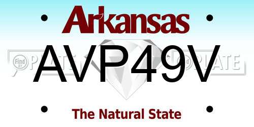AVP49V Arkansas License Plate