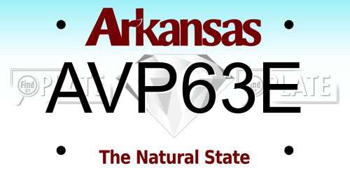 AVP63E Arkansas License Plate