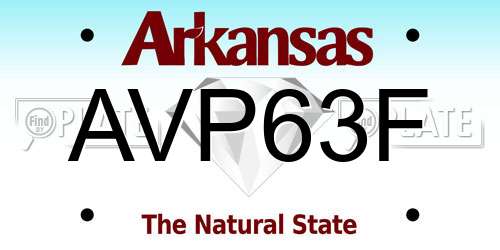 AVP63F Arkansas License Plate