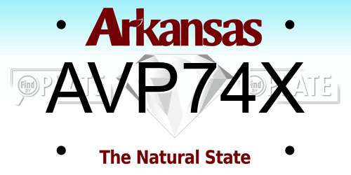 AVP74X Arkansas License Plate