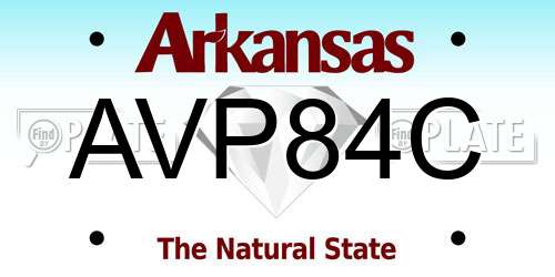 AVP84C Arkansas License Plate