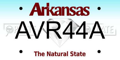 AVR44A Arkansas License Plate