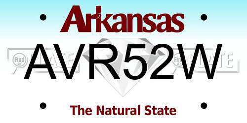 AVR52W Arkansas License Plate