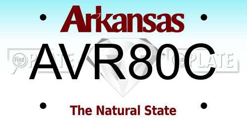 AVR80C Arkansas License Plate