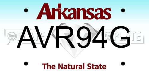 AVR94G Arkansas License Plate