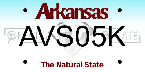 AVS05K Arkansas License Plate