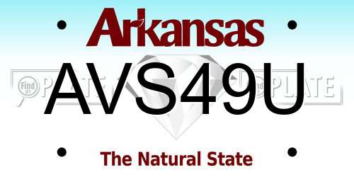 AVS49U Arkansas License Plate