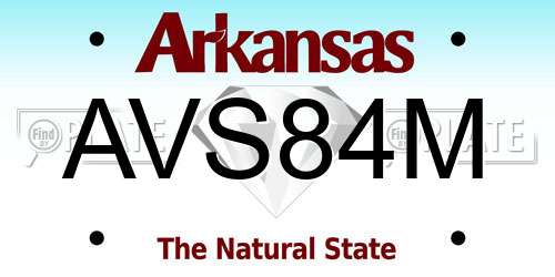 AVS84M Arkansas License Plate