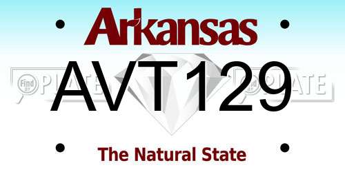 AVT129 Arkansas License Plate