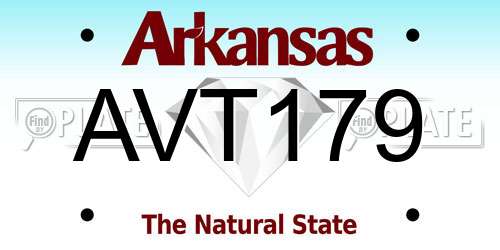 AVT179 Arkansas License Plate
