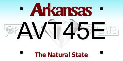 AVT45E Arkansas License Plate