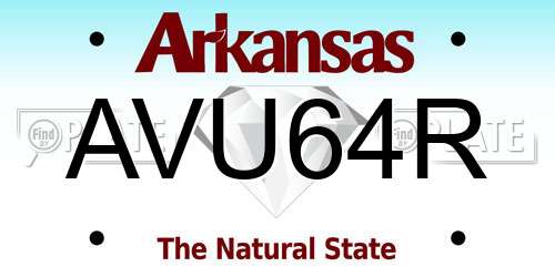 AVU64R Arkansas License Plate