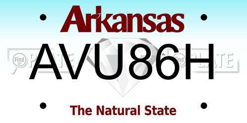 AVU86H Arkansas License Plate