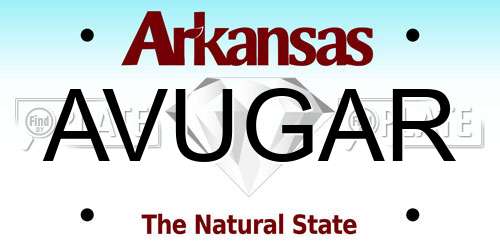 AVUGAR Arkansas License Plate