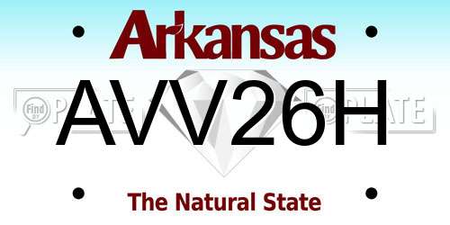 AVV26H Arkansas License Plate