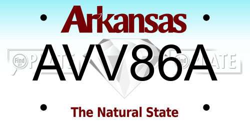AVV86A Arkansas License Plate