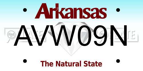 AVW09N Arkansas License Plate
