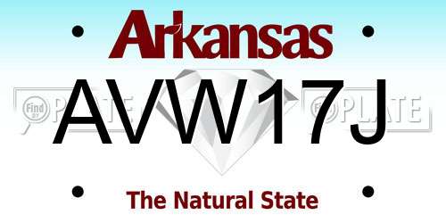 AVW17J Arkansas License Plate