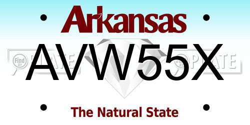 AVW55X Arkansas License Plate