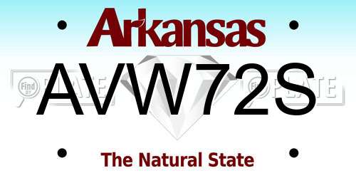 AVW72S Arkansas License Plate