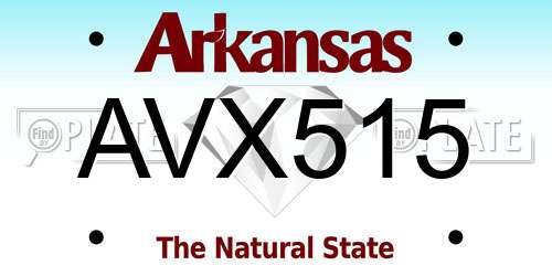 AVX515 Arkansas License Plate