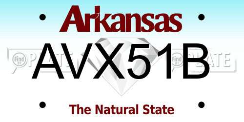 AVX51B Arkansas License Plate