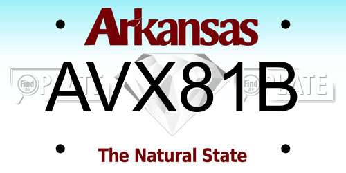 AVX81B Arkansas License Plate