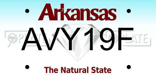AVY19F Arkansas License Plate