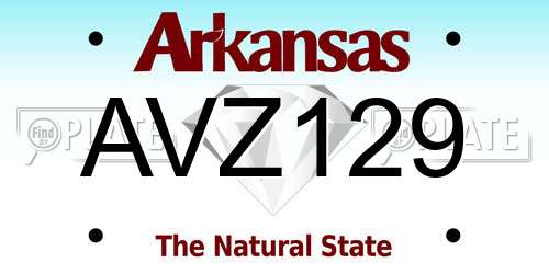 AVZ129 Arkansas License Plate