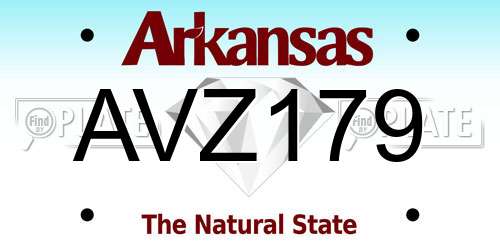AVZ179 Arkansas License Plate