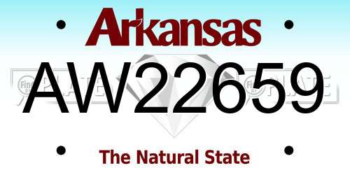 AW22659 Arkansas License Plate