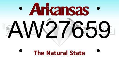 AW27659 Arkansas License Plate