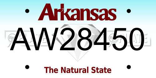 AW28450 Arkansas License Plate