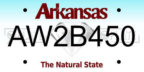 AW2B450 Arkansas License Plate