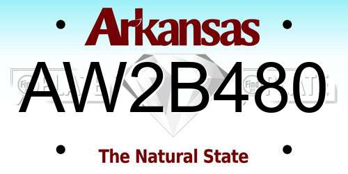 AW2B480 Arkansas License Plate